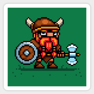 Chibi Viking pixel art Sticker